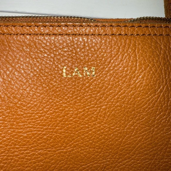 Mark & Graham Daily Leather Monogram Tote Bag Brown Leather